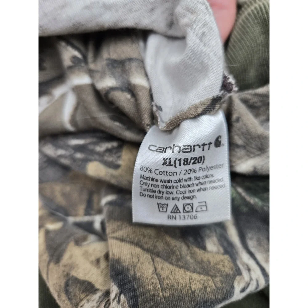 Carhartt Kids Hooded Reversible Jacket XL(18/20) Olive Green/Camo Realtree